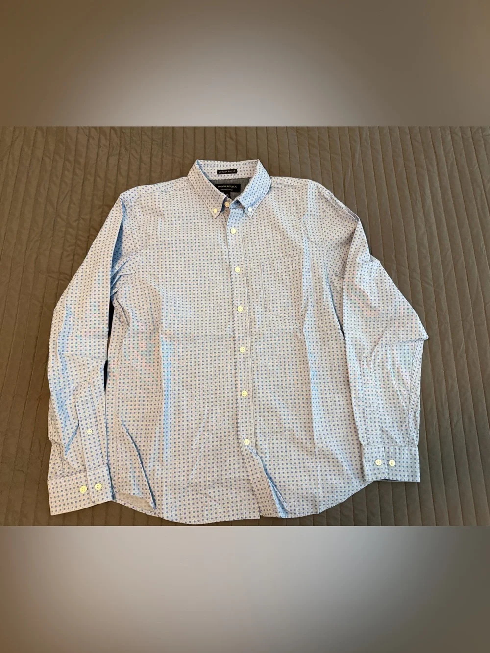 Banana Republic Light Blue Microprint Button-Down Shirt